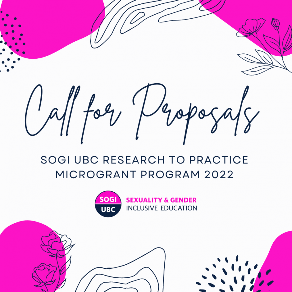 Call for Proposals: SOGI UBC Research to Practice Microgrant Program 2022
